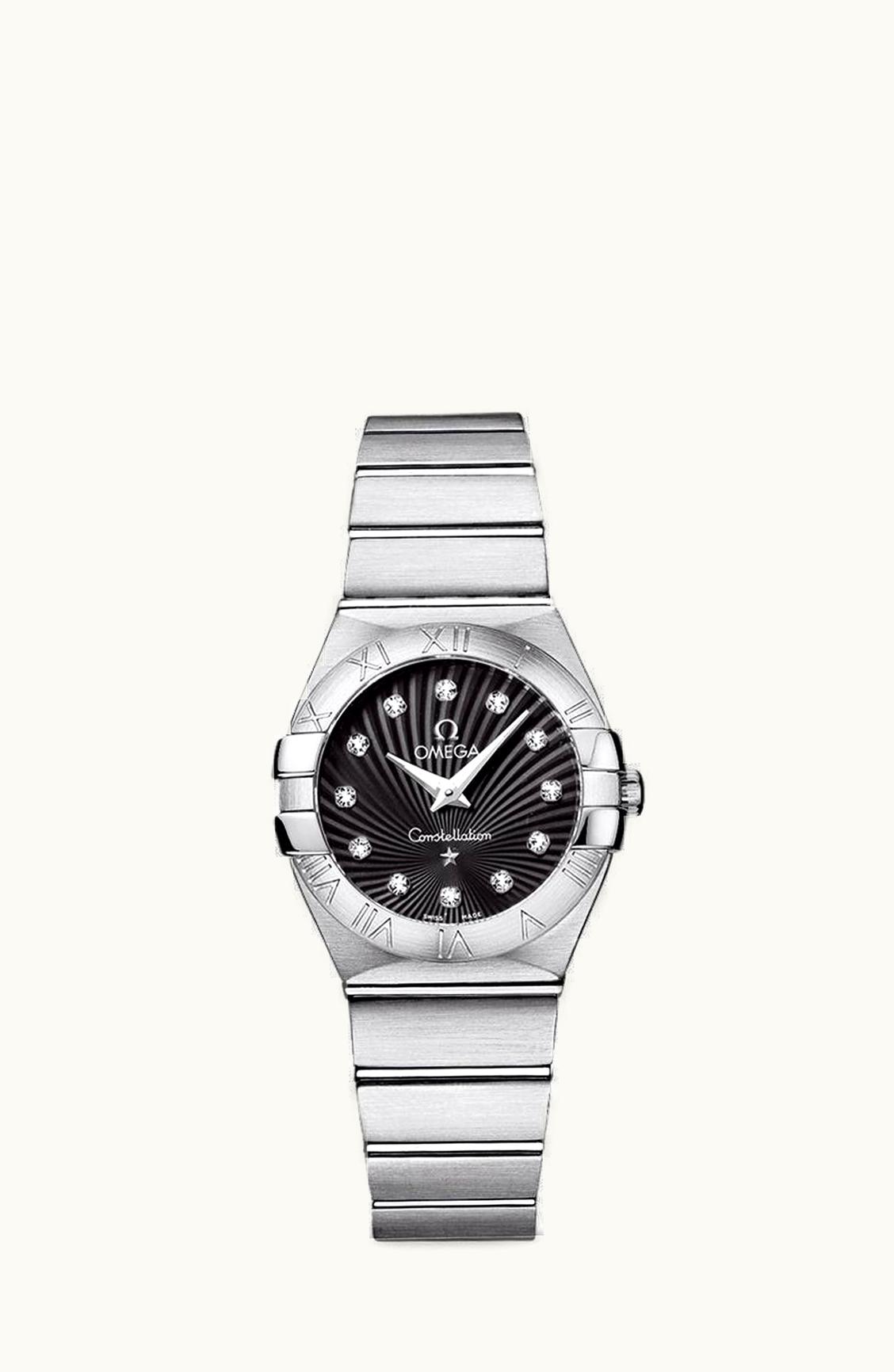 Omega Constellation Quartz 27 Brushed Stainless Steel / Black Supernova