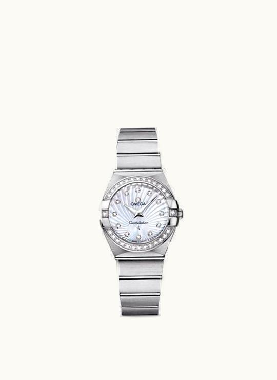 Omega Constellation Quartz 27 Brushed Stainless Steel / Diamond / MOP Supernova