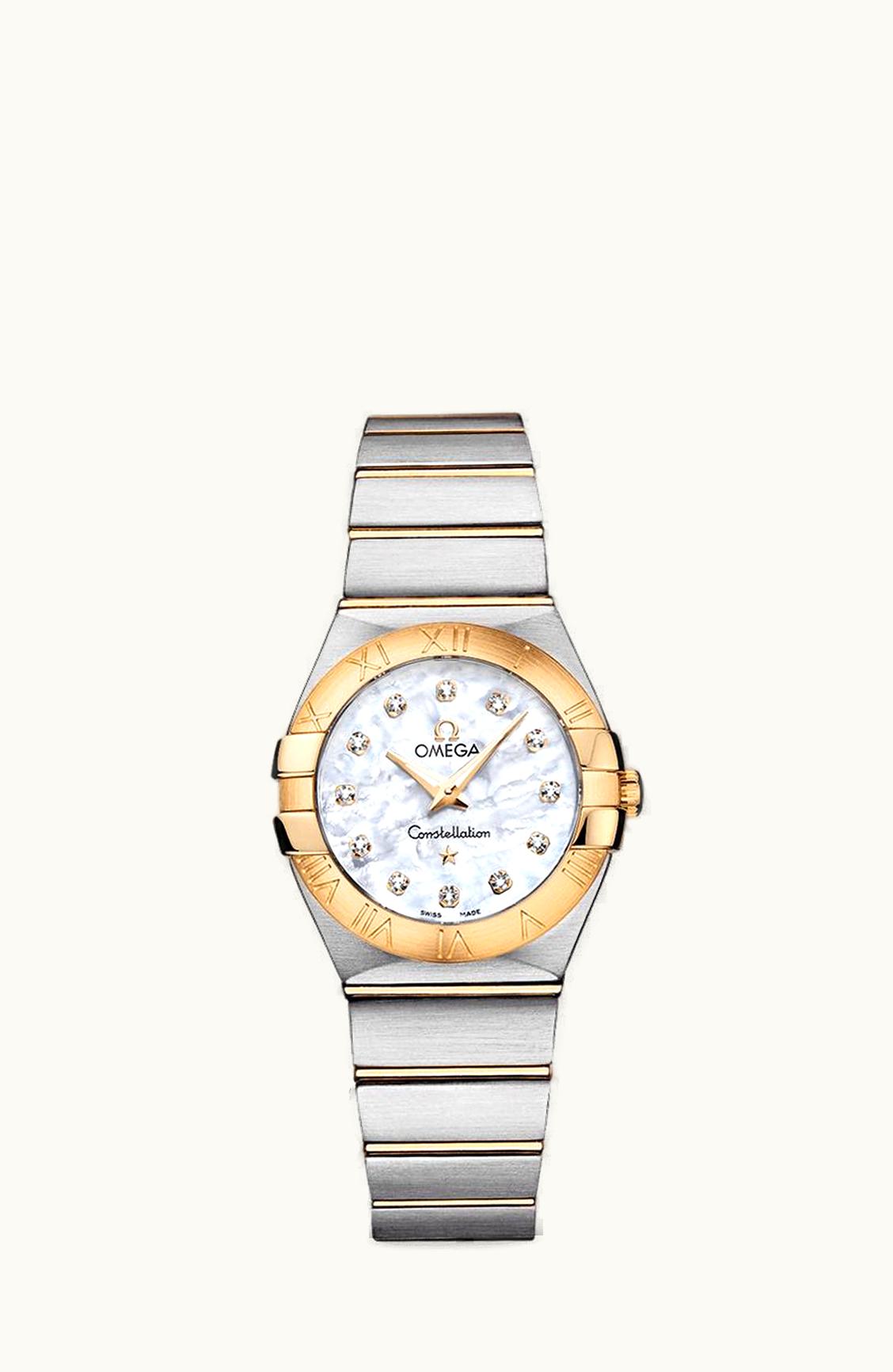 Omega Constellation Quartz 27 Brushed Stainless Steel / Yellow Gold / MOP