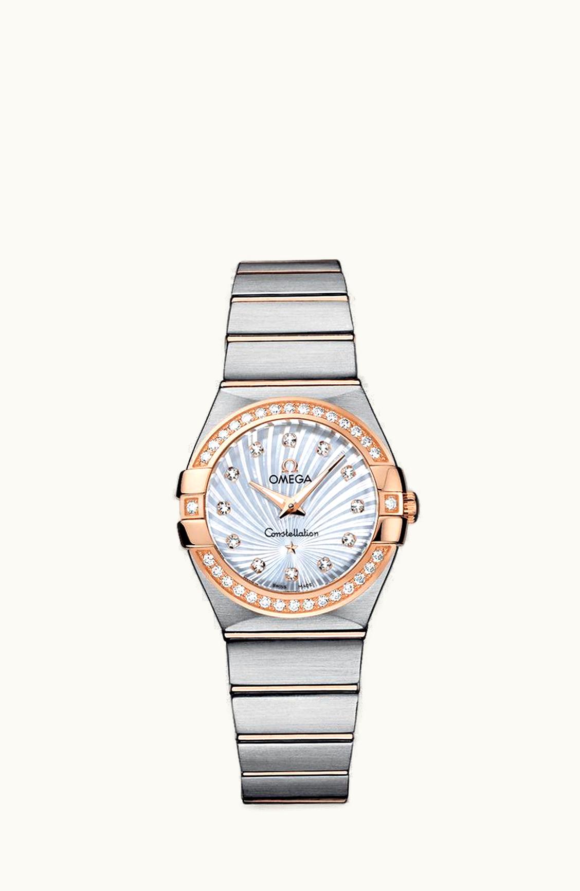 Omega Constellation Quartz 27 Brushed Stainless Steel / Red Gold / Diamond / MOP Supernova