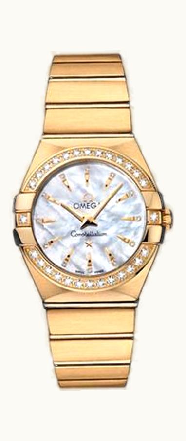 Omega Constellation Quartz 27 Brushed Yellow Gold / Diamond / MOP