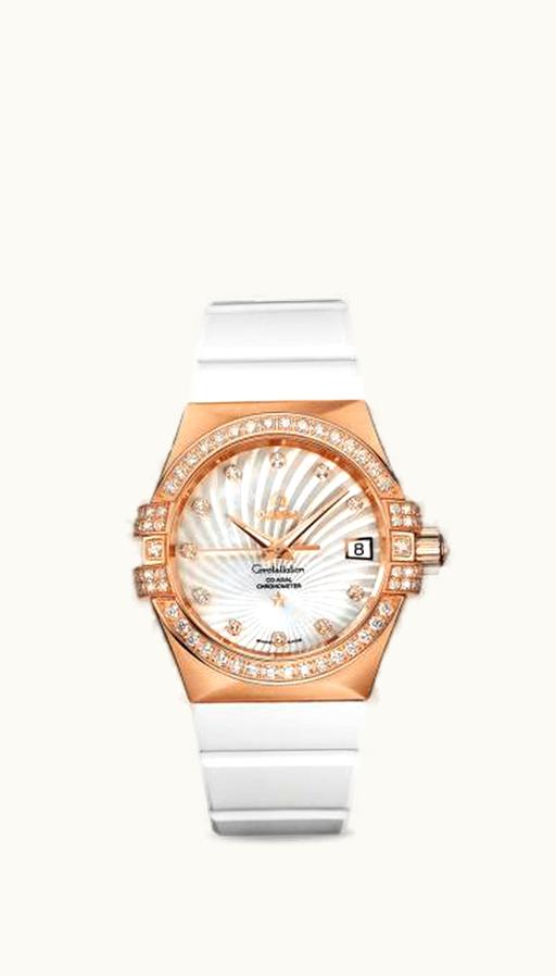 Omega Constellation Co-Axial 35 Red Gold / Diamond / MOP Supernova / Rubber