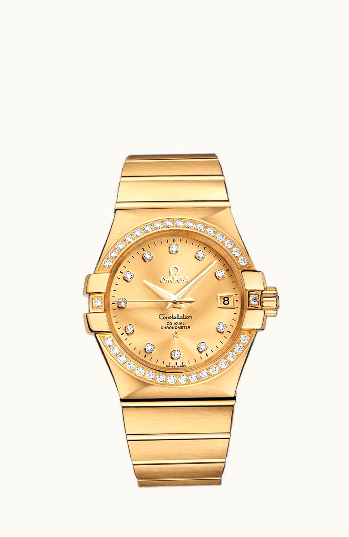 Omega Constellation Co-Axial 35 Yellow Gold / Diamond / Champagne