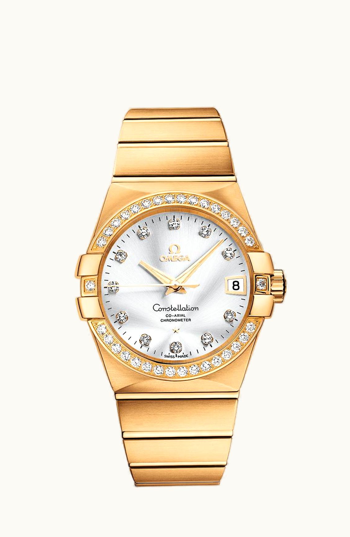 Omega Constellation Co-Axial 38 Yellow Gold / Diamond / Silver