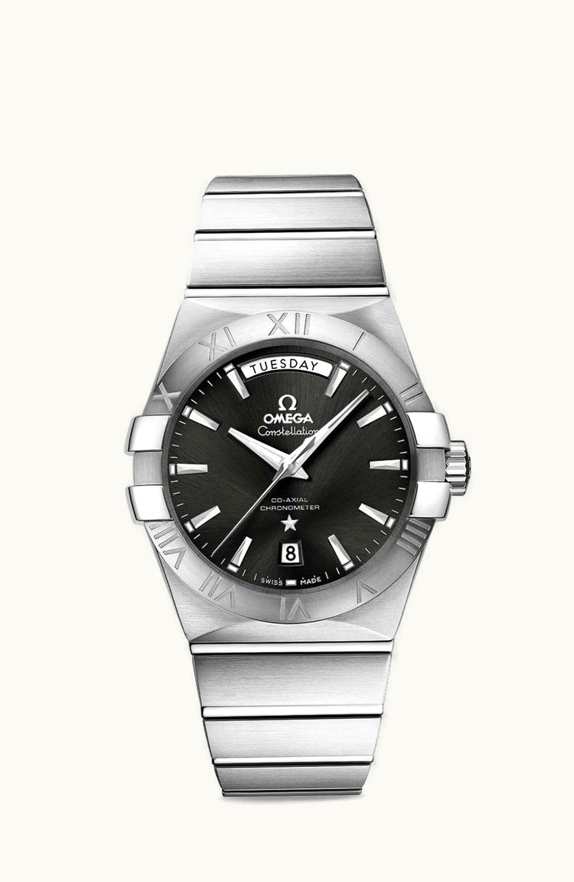 Omega Constellation Co-Axial 38 Day-Date Stainless Steel / Black