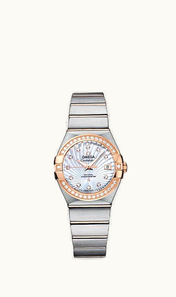 Omega Constellation Co-Axial 27 Brushed Stainless Steel / Red Gold / Diamond / MOP Supernova