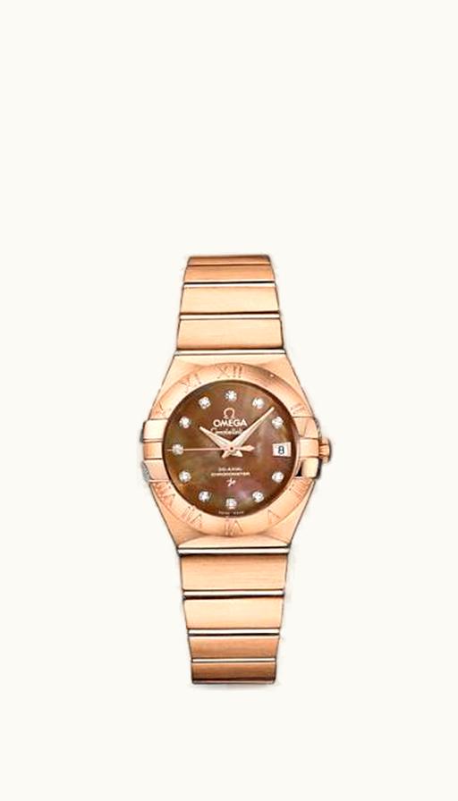Omega Constellation Co-Axial 27 Brushed Red Gold / Brown MOP