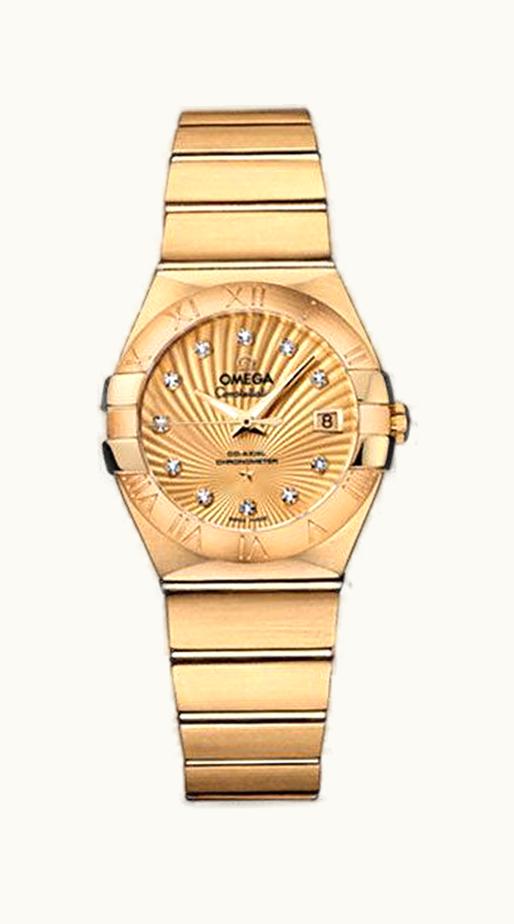 Omega Constellation Co-Axial 27 Brushed Yellow Gold / Champagne Supernova