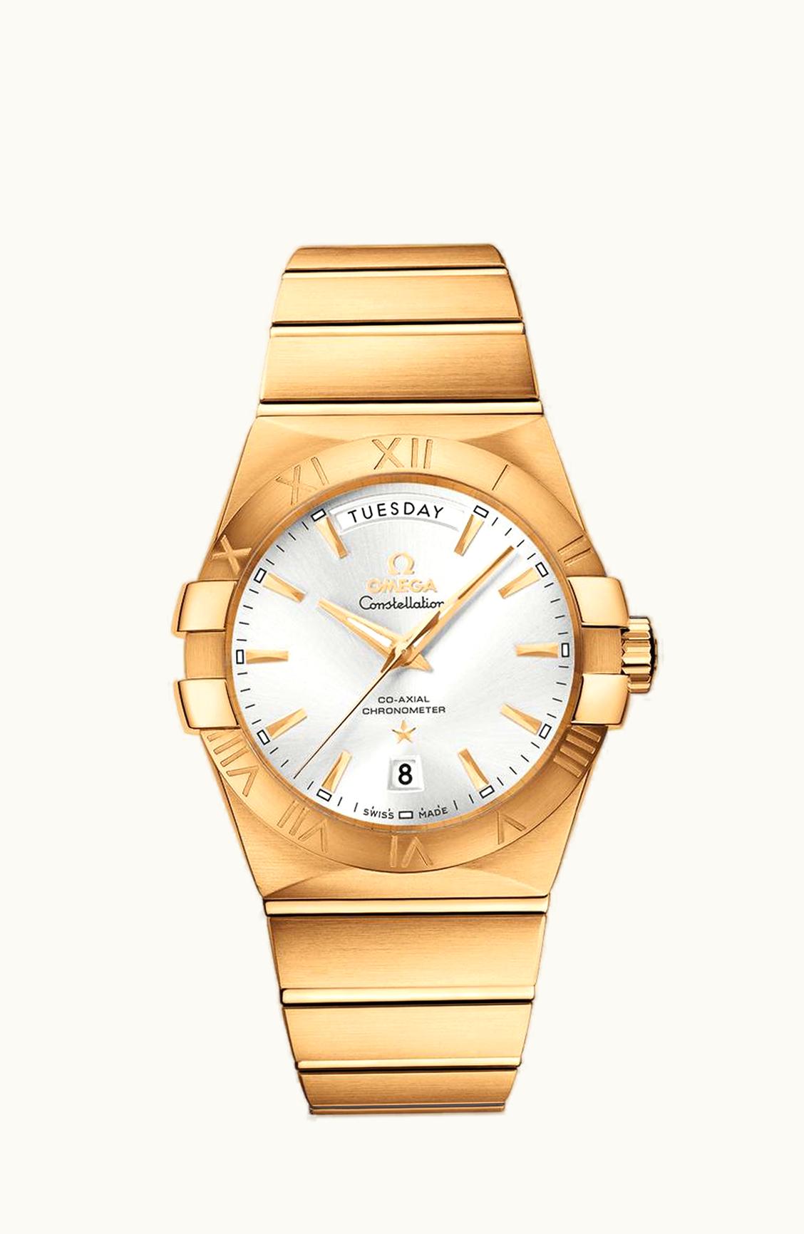 Omega Constellation Co-Axial 38 Day-Date Yellow Gold / Silver