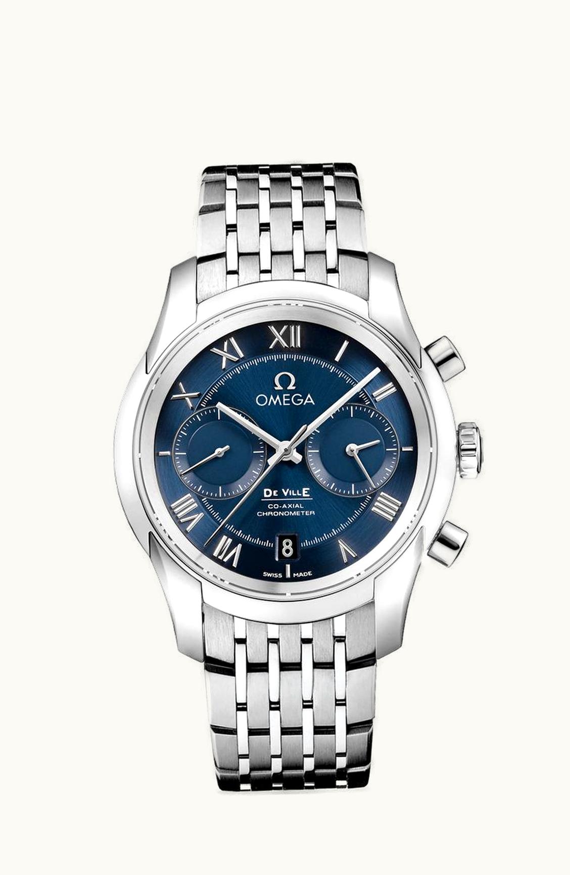 Omega De Ville Co-Axial 42 Chronograph Stainless Steel / Blue / Bracelet