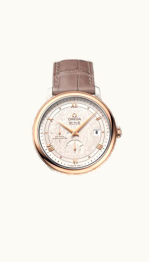 Omega De Ville Prestige Co-Axial 39.5 Power Reserve Stainless Steel / Red Gold / Vintage Silver Silk