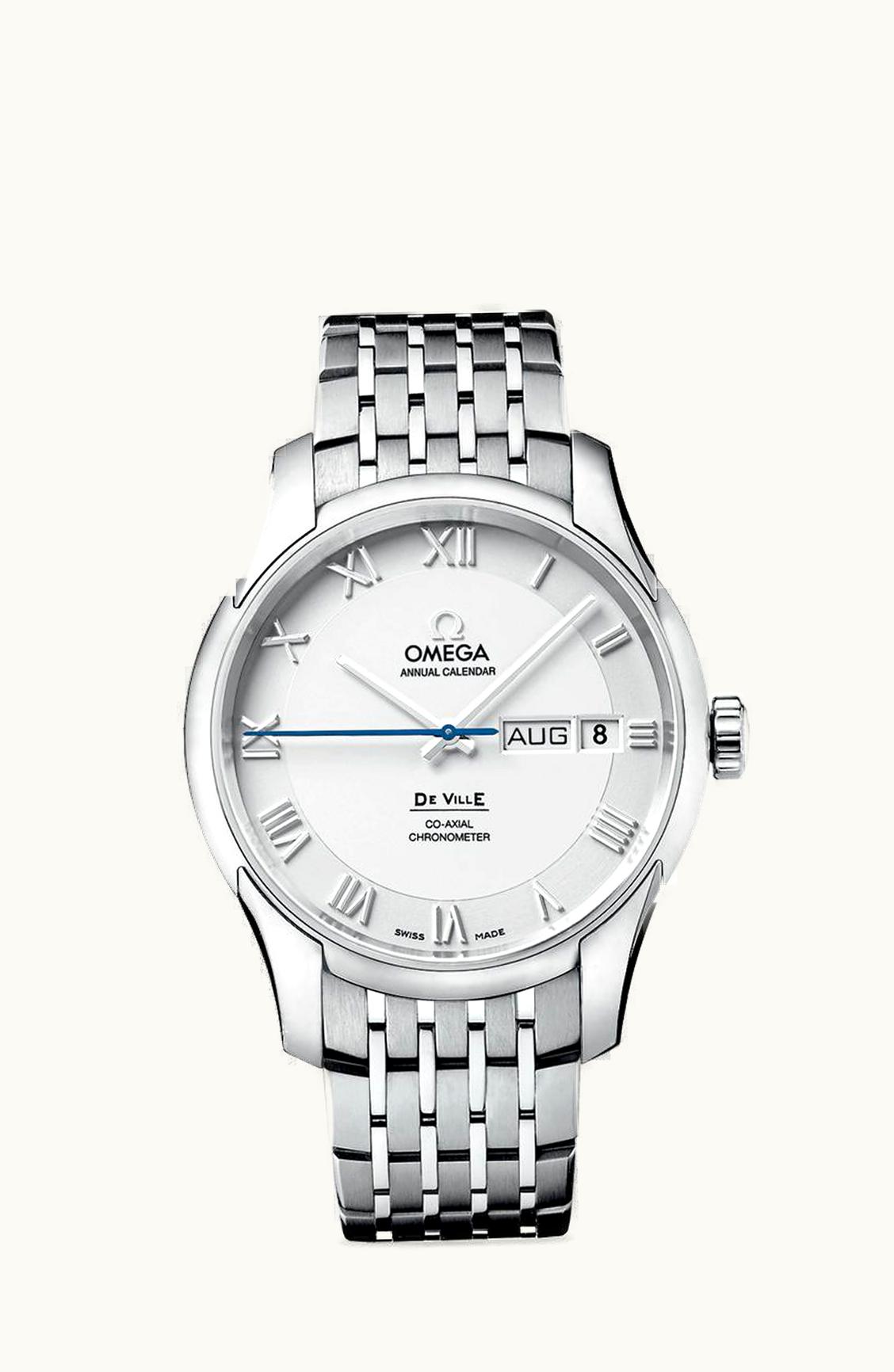Omega De Ville Co-Axial Annual Calendar Stainless Steel / Silver / Bracelet