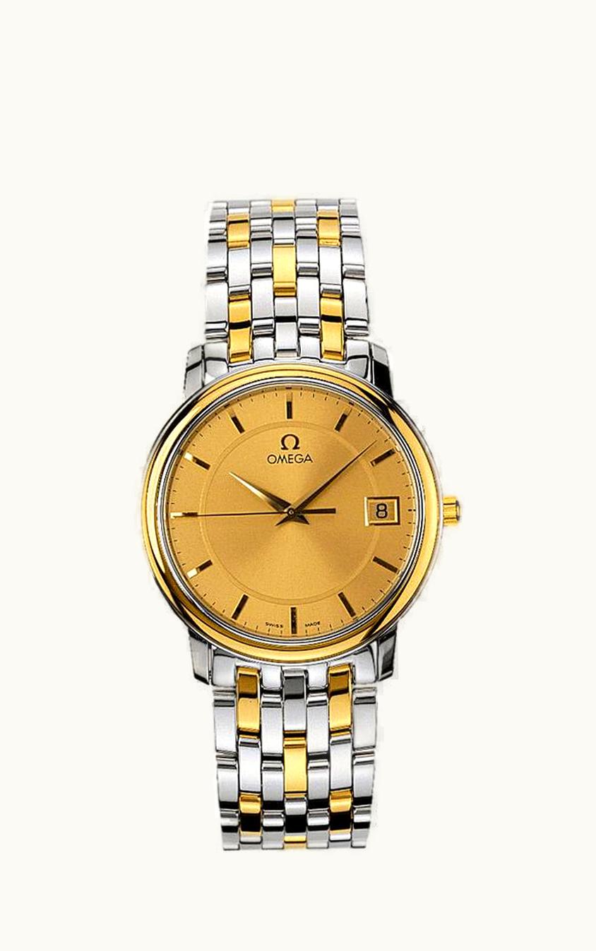 Omega De Ville Prestige Quartz 34.4 Stainless Steel / Yellow Gold / Champagne / Bracelet