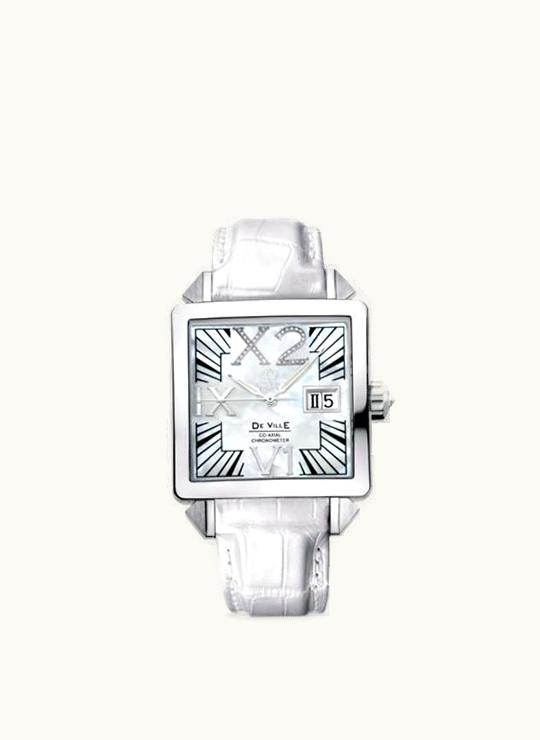Omega De Ville X2 Co-Axial 35 Big Date White Gold / MOP / White