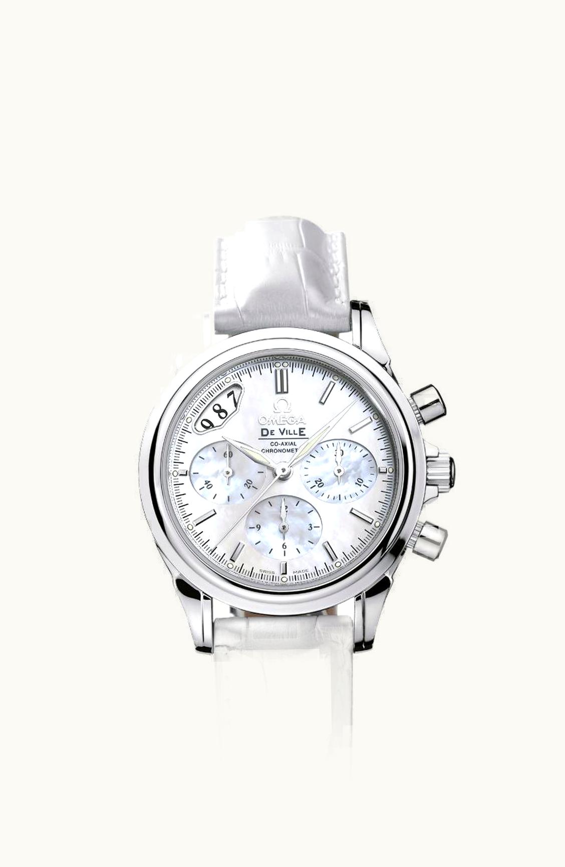 Omega De Ville Co-Axial 35 Chronograph Stainless Steel / White