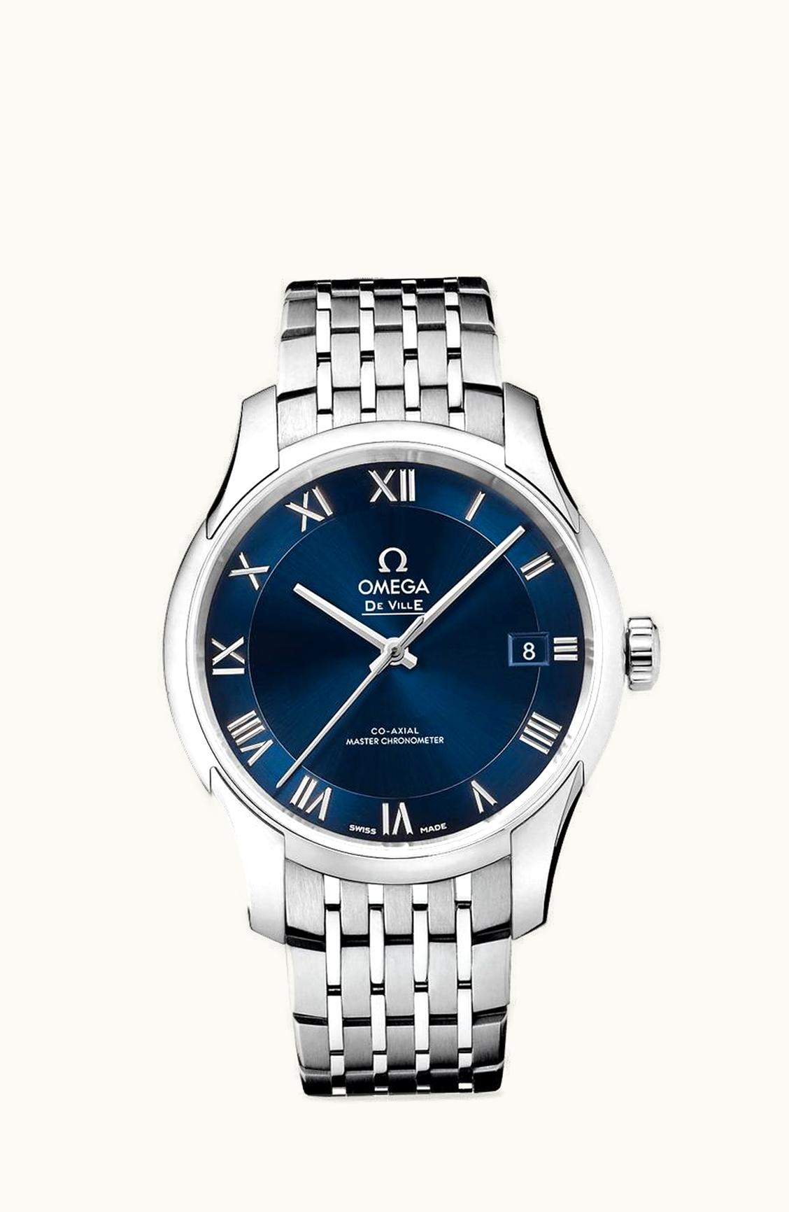 Omega De Ville Hour Vision Master Chronometer Stainless Steel / Blue / Bracelet