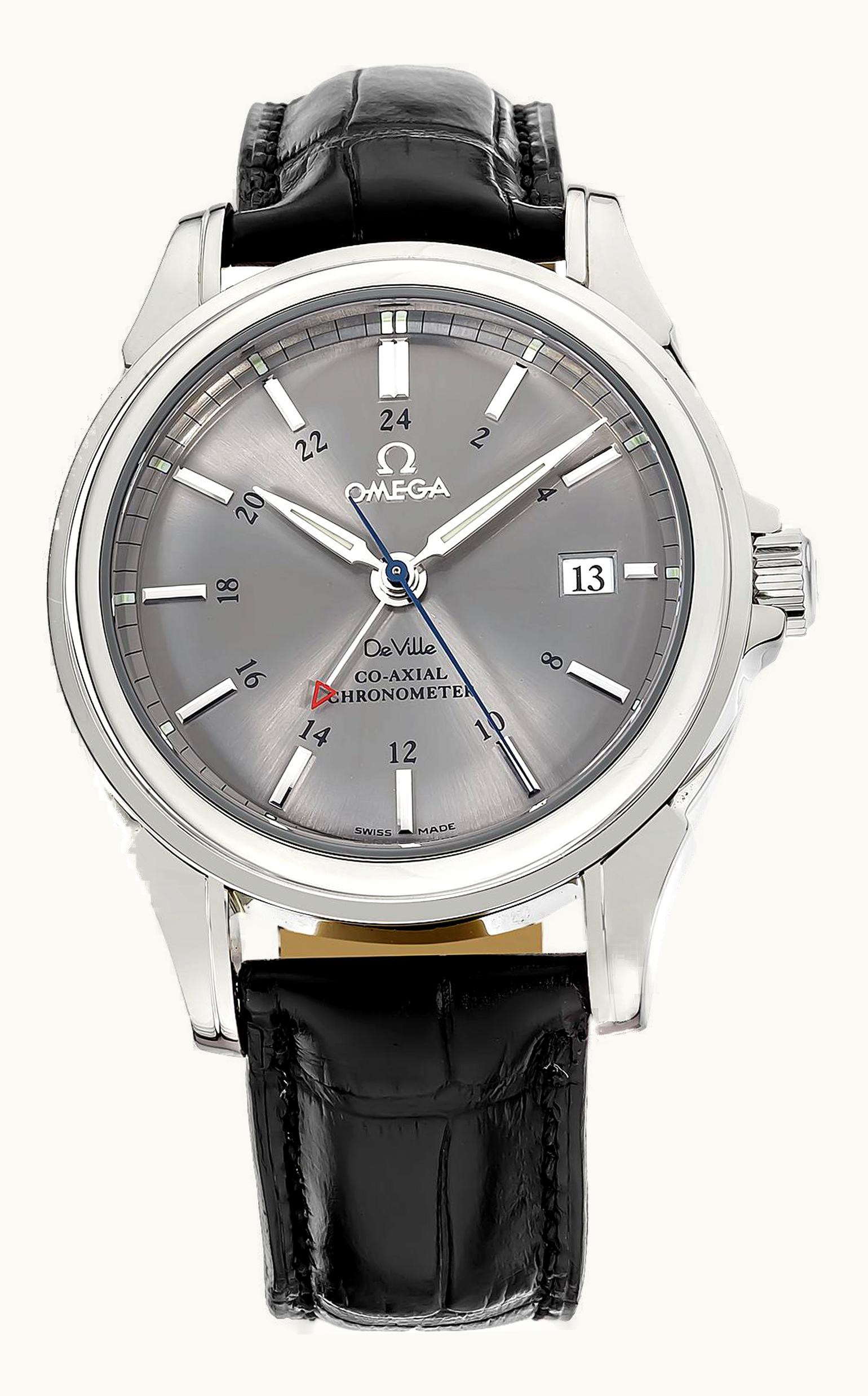 Omega De Ville Co-Axial 38.7 GMT Stainless Steel / Grey