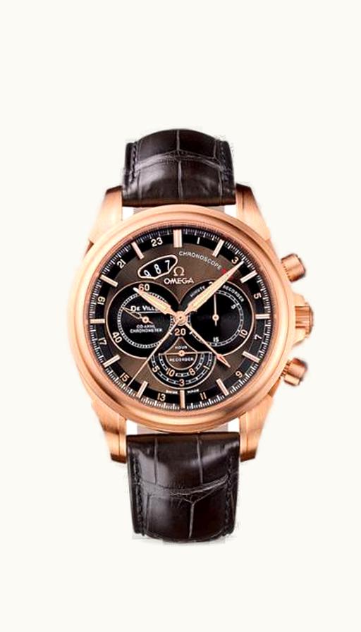 Omega De Ville Co-Axial 44 Chronoscope GMT Red Gold / Brown