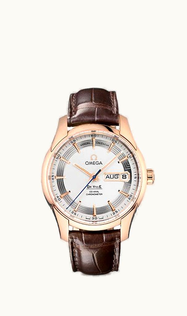 Omega De Ville Hour Vision Co-Axial Annual Calendar Red Gold / Silver / Alligator