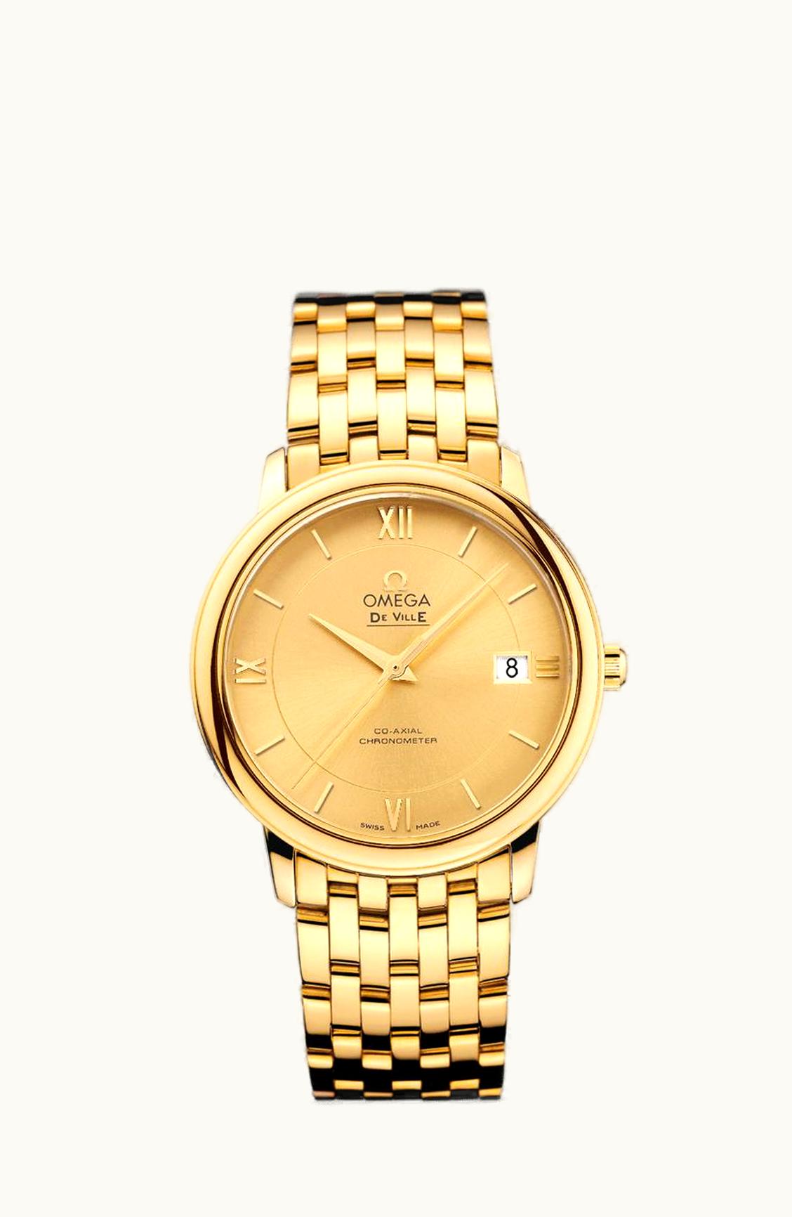 Omega De Ville Prestige Co-Axial 36.8 Yellow Gold / Champagne / Bracelet