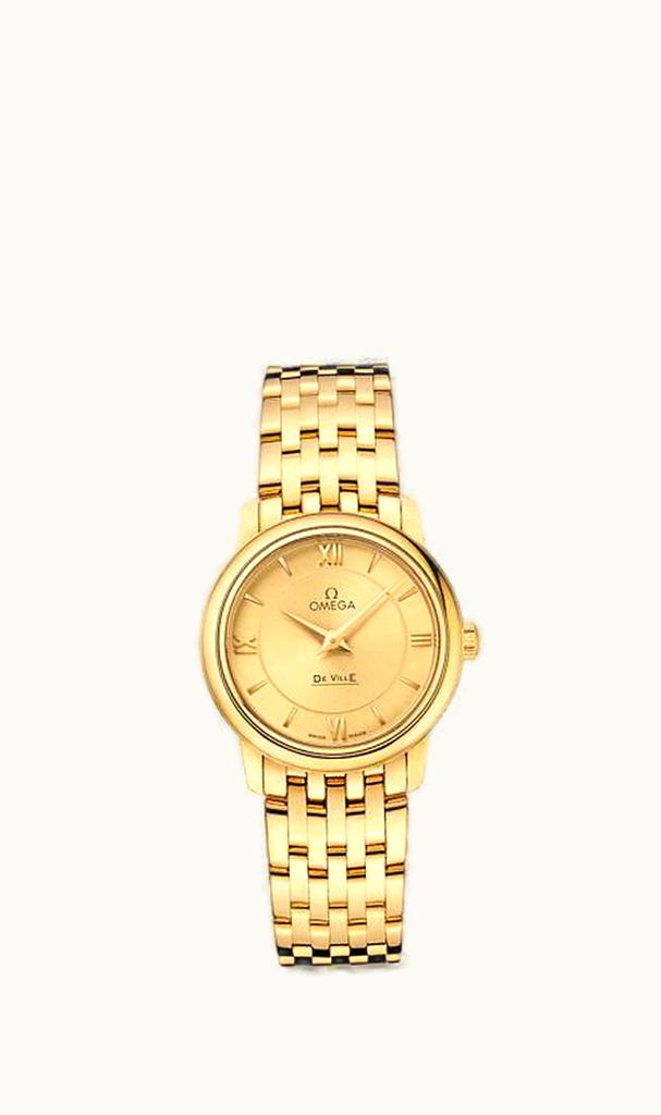 Omega De Ville Prestige Quartz 27.4 Yellow Gold / Champagne / Bracelet