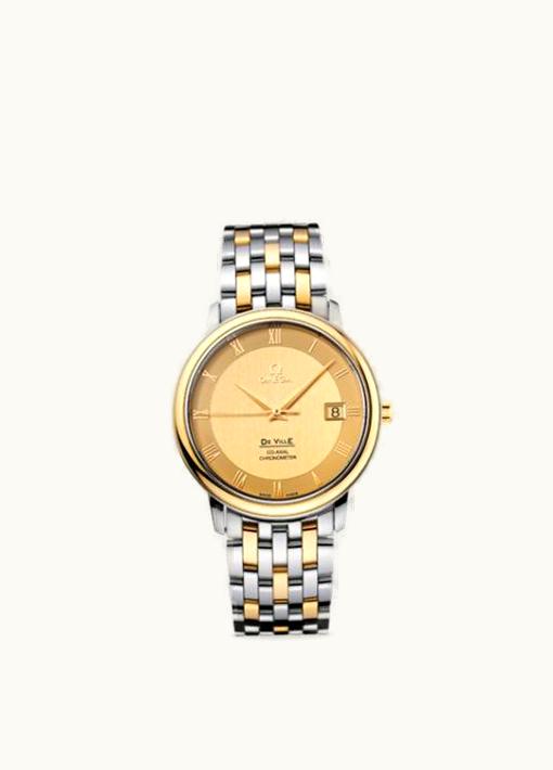 Omega De Ville Prestige Co-Axial 36.5 Stainless Steel / Yellow Gold / Champagne / Bracelet