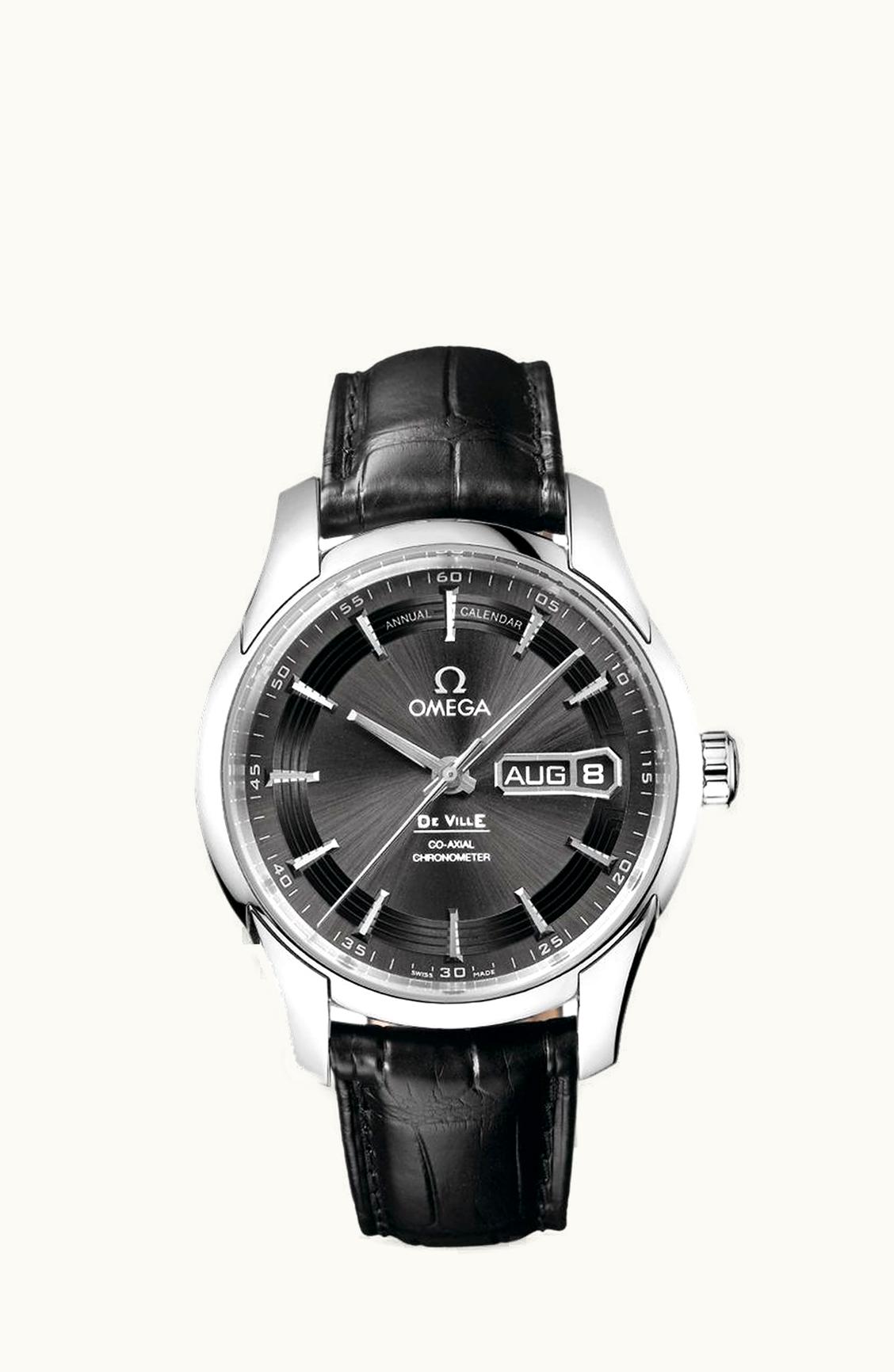 Omega De Ville Hour Vision Co-Axial Annual Calendar Stainless Steel / Slate