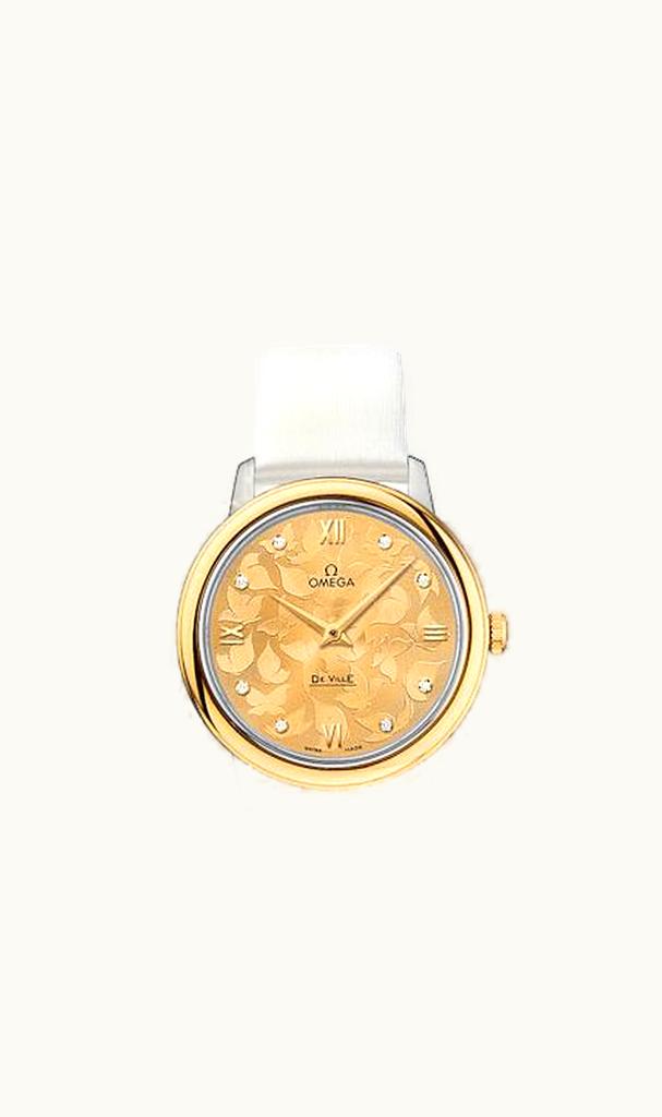 Omega De Ville Prestige Quartz 32.7 Stainless Steel / Yellow Gold / Champagne Butterfly