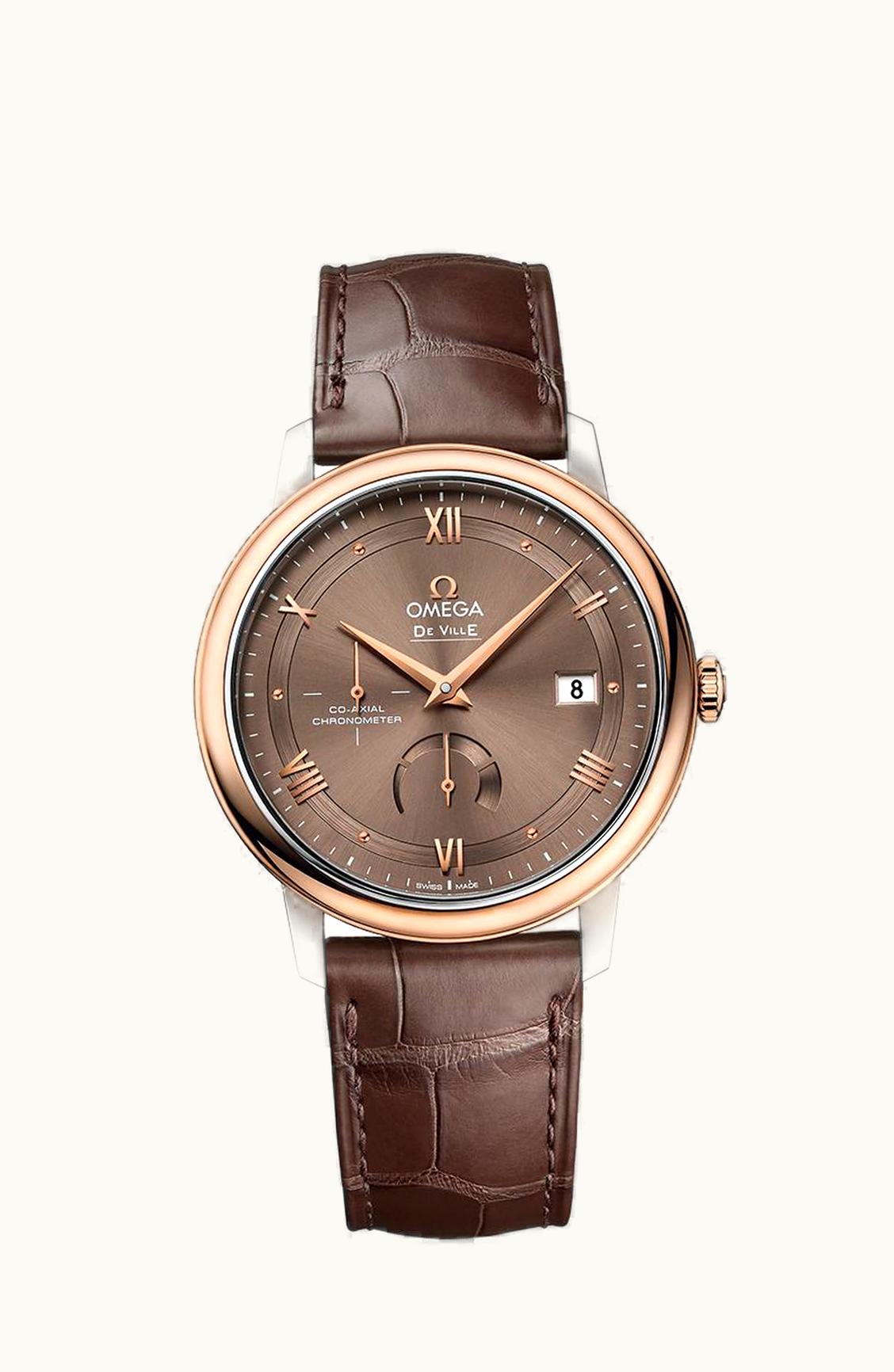 Omega De Ville Prestige Co-Axial 39.5 Power Reserve Stainless Steel / Red Gold / Vintage Brown