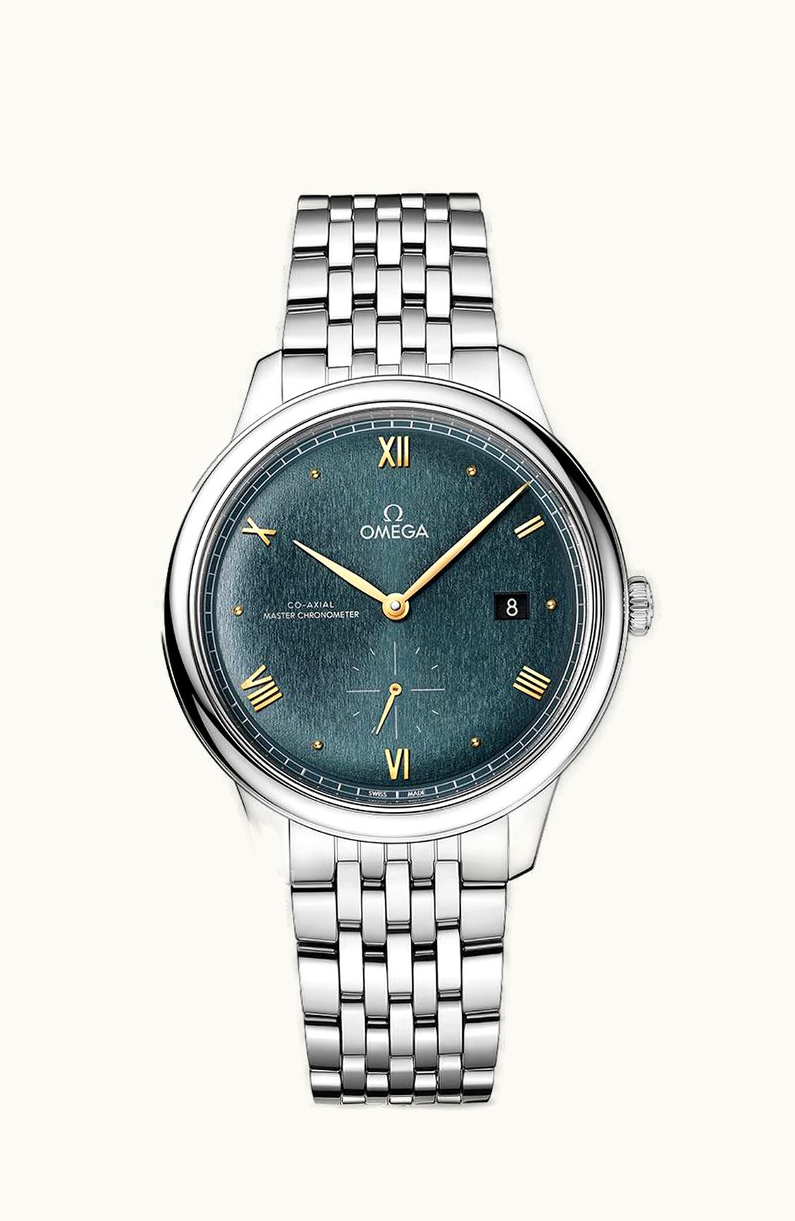 Omega De Ville Small Seconds Master Chronometer Stainless Steel / Turquoise / Bracelet