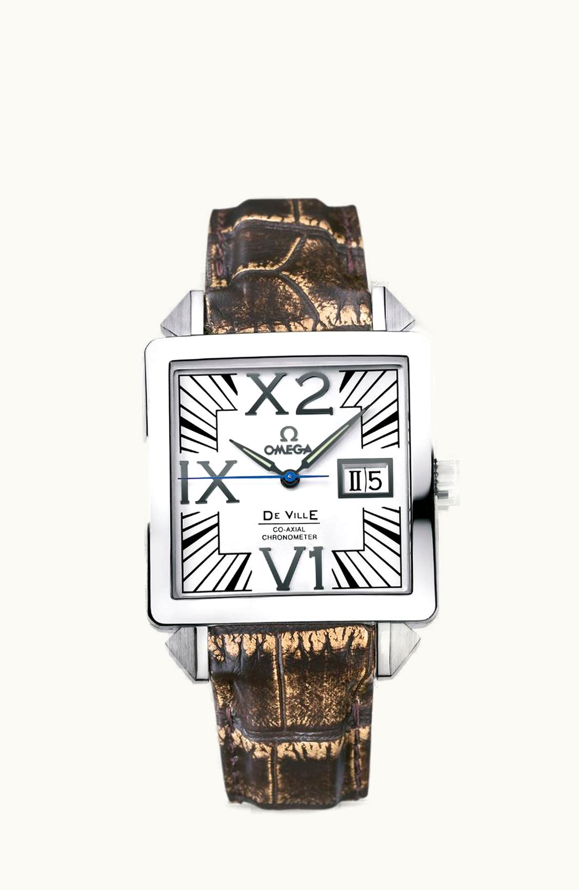 Omega De Ville X2 Co-Axial 35 Big Date White Gold / Silver