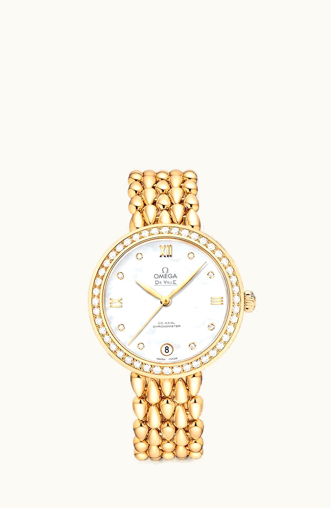 Omega De Ville Prestige Dewdrop Co-Axial 32.7 Yellow Gold / Diamond / MOP / Diamond / Bracelet