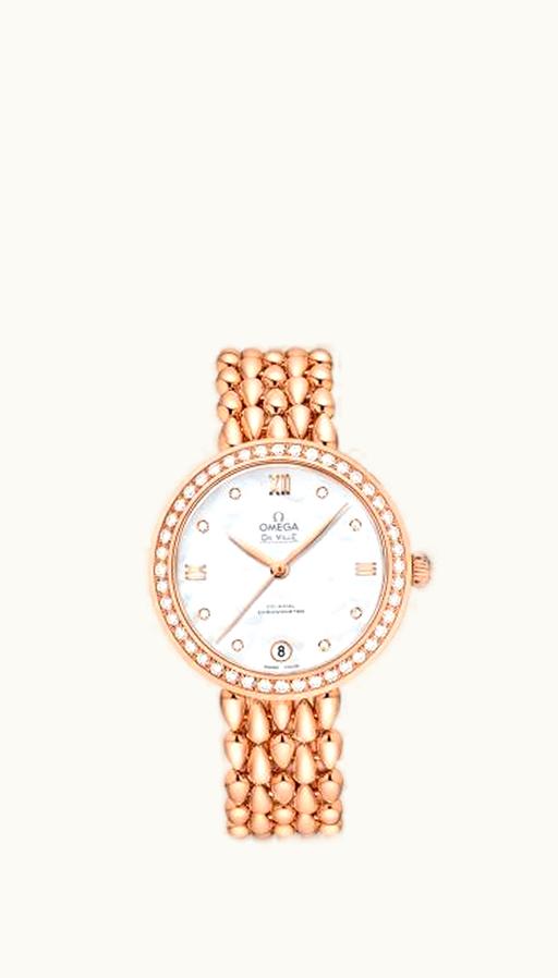 Omega De Ville Prestige Dewdrop Co-Axial 32.7 Red Gold / MOP / Diamond / Bracelet