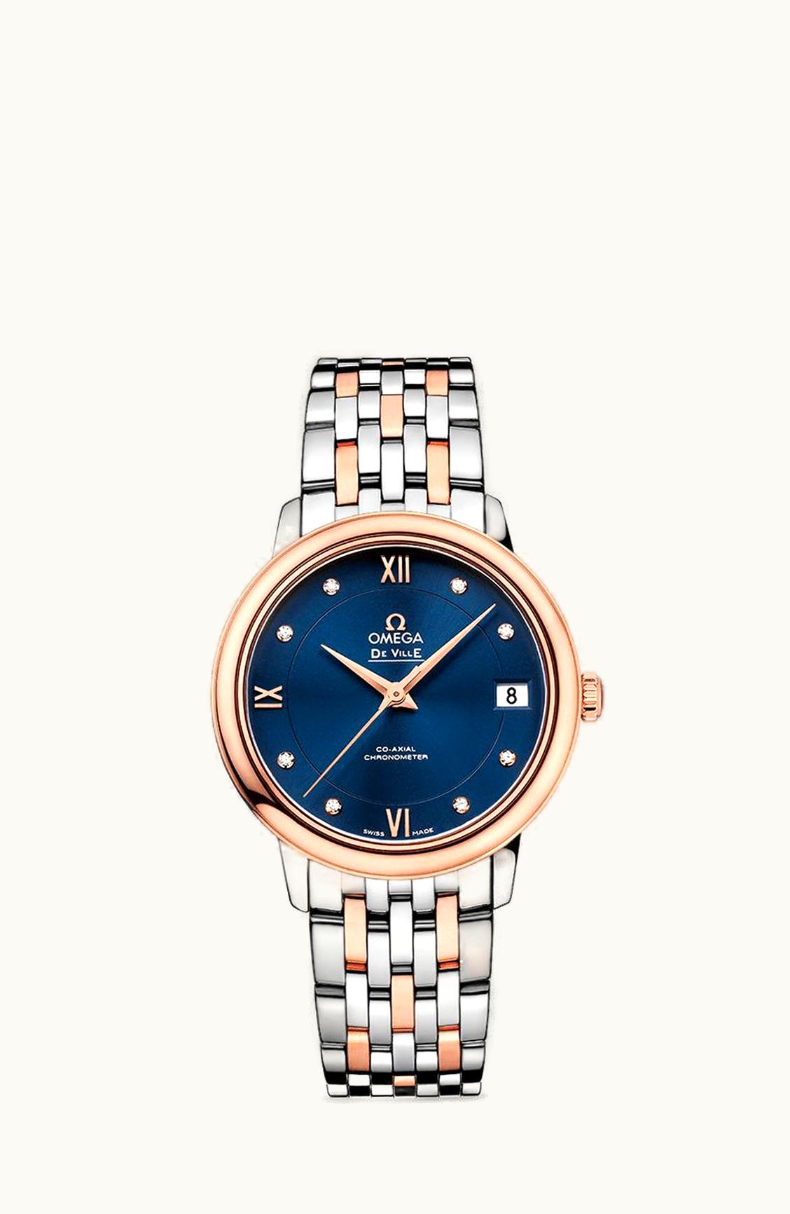 Omega De Ville Prestige Co-Axial 32.7 Stainless Steel / Red Gold / Blue / Bracelet