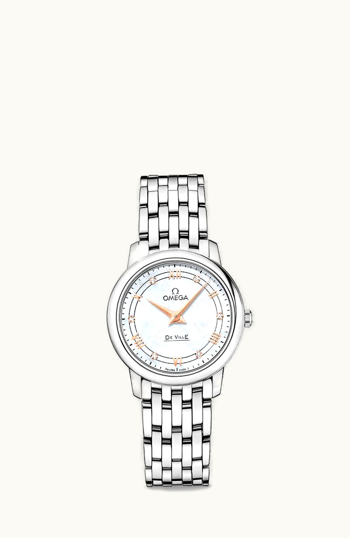 Omega De Ville Prestige Quartz 27.4 Stainless Steel / Vintage - White MOP / Bracelet