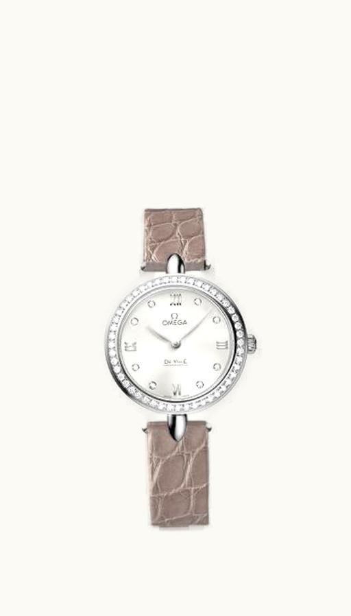 Omega De Ville Prestige Dewdrop Quartz 27.4 Stainless Steel / Diamond / Silver