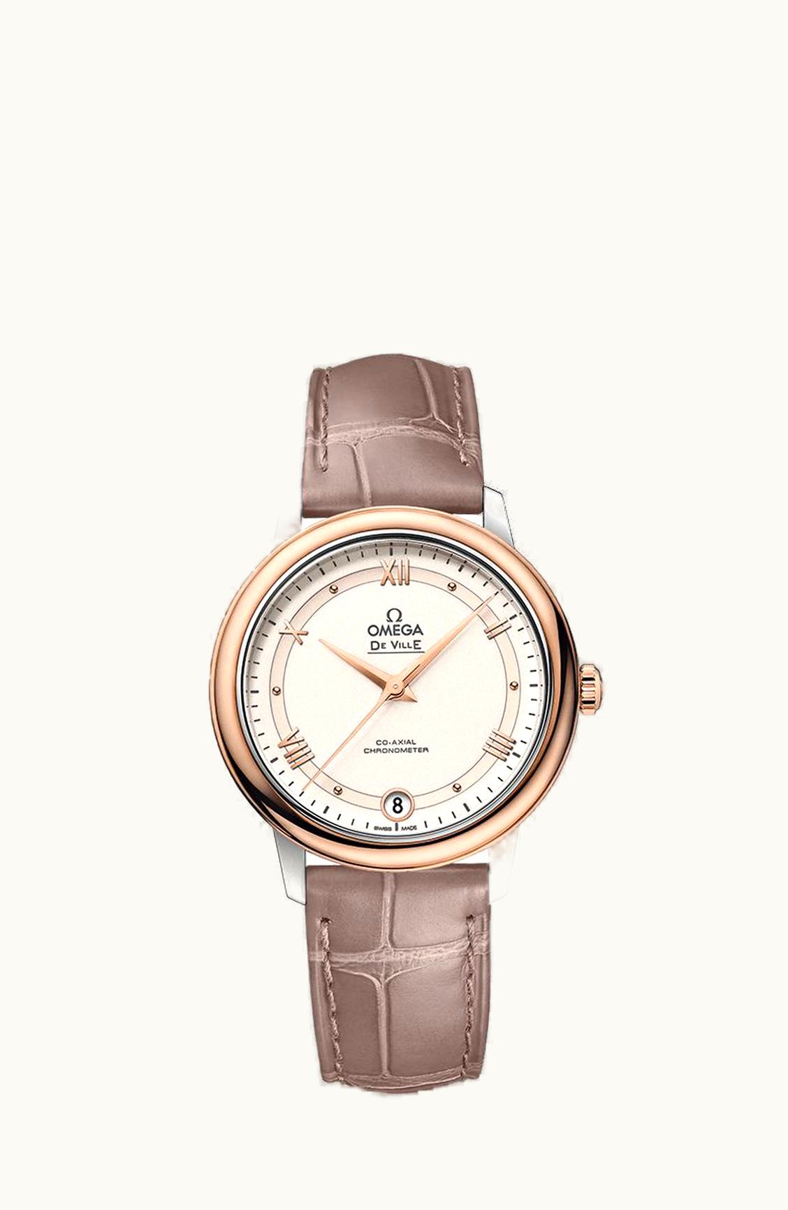 Omega De Ville Prestige Co-Axial 32.7 Stainless Steel / Red Gold / White