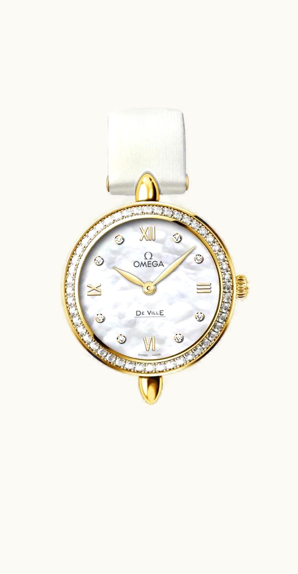 Omega De Ville Prestige Dewdrop Quartz 27.4 Yellow Gold / Diamond