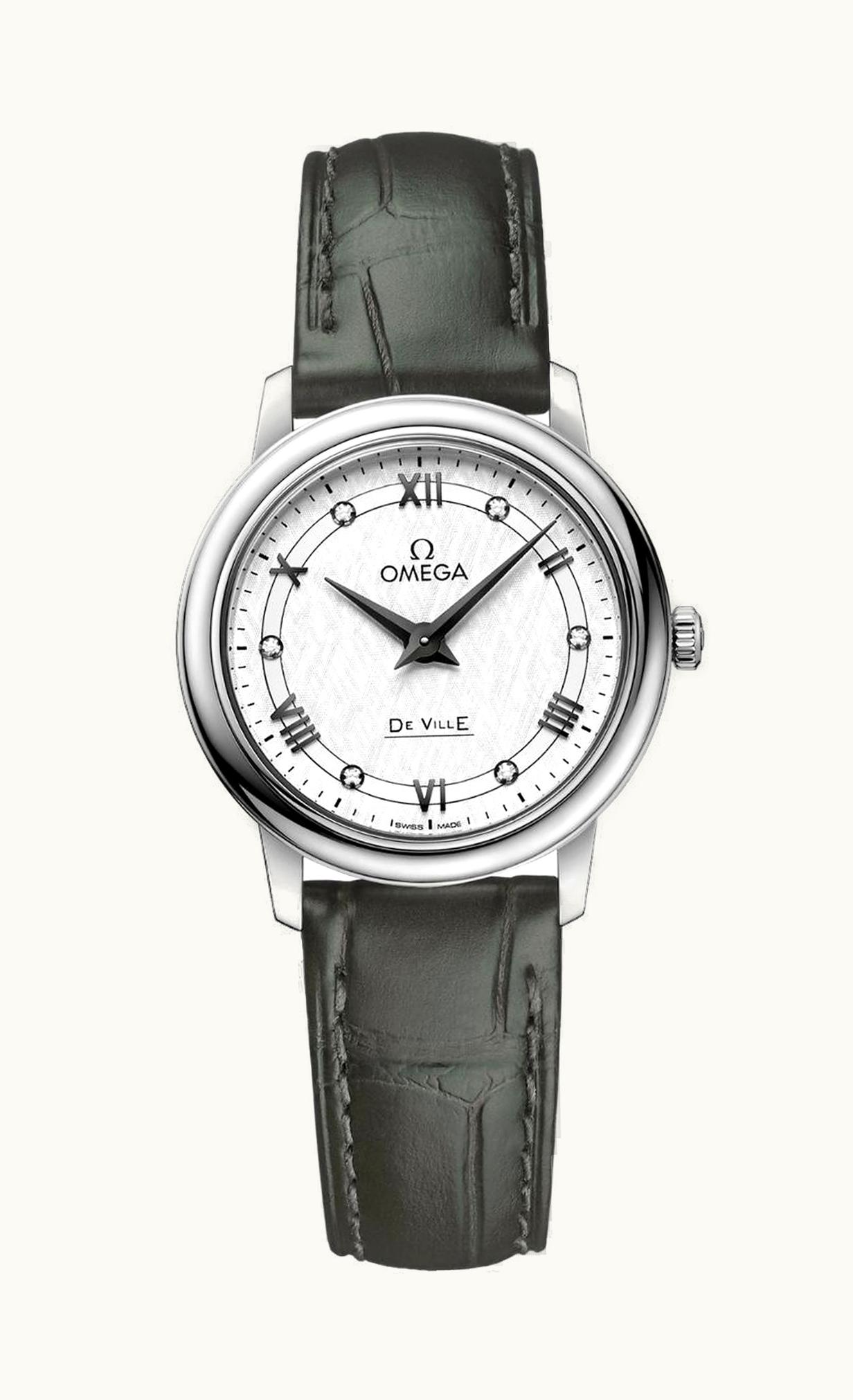 Omega De Ville Prestige Quartz 27.4 Stainless Steel / Vintage Silver Silk