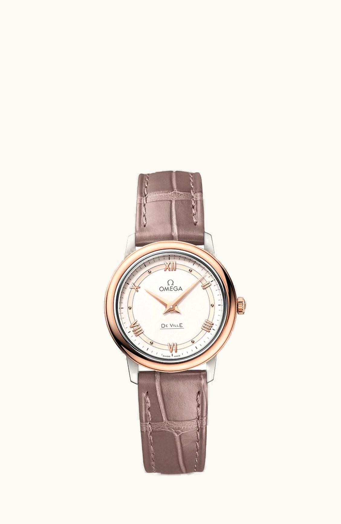 Omega De Ville Prestige Quartz 27.4 Stainless Steel / Red Gold / Vintage White