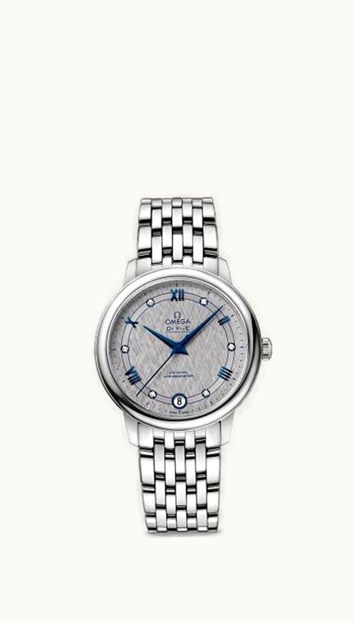 Omega De Ville Prestige Co-Axial 32.7 Stainless Steel / Vintage Grey Silk / Bracelet