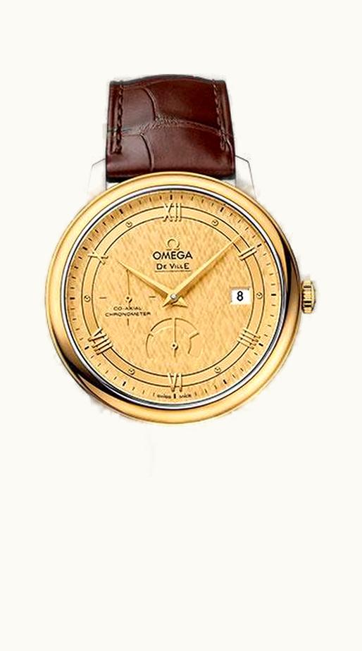Omega De Ville Prestige Co-Axial 39.5 Power Reserve Stainless Steel / Yellow Gold / Vintage Champagne Silk
