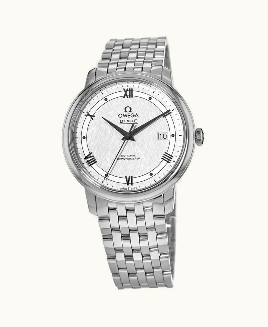 Omega De Ville Prestige Co-Axial 39.5 Stainless Steel / Vintage Silver Silk / Bracelet
