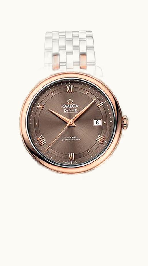 Omega De Ville Prestige Co-Axial 39.5 Stainless Steel / Red Gold / Vintage Brown / Bracelet