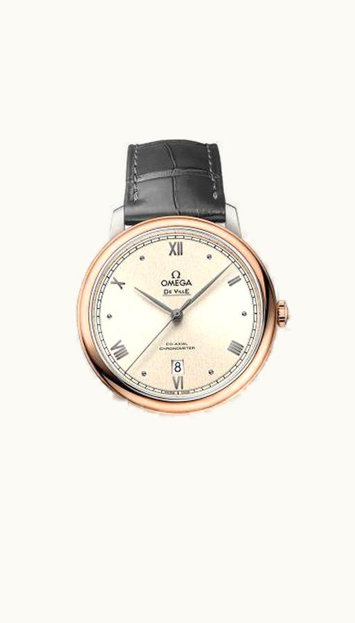 Omega De Ville Prestige Co-Axial 39.5 Stainless Steel / Red Gold / Pink Linen