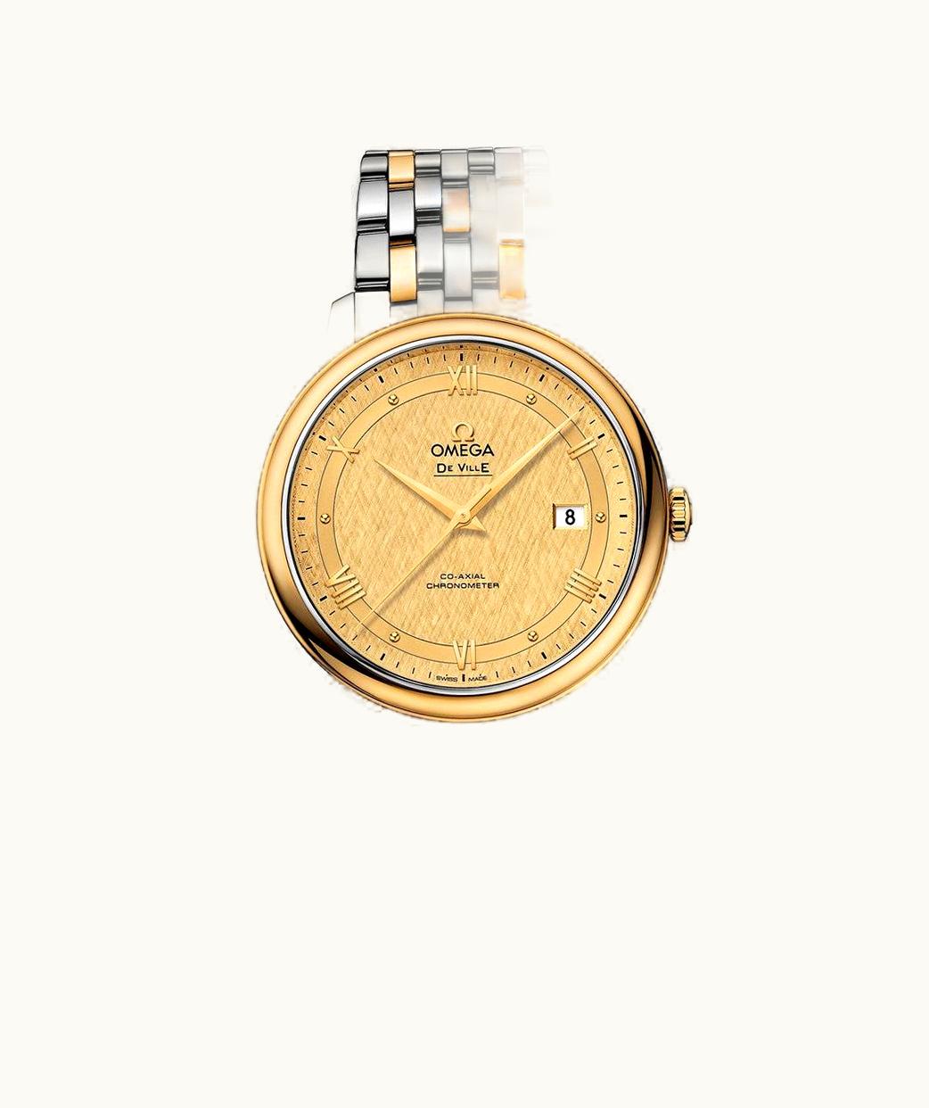 Omega De Ville Prestige Co-Axial 39.5 Stainless Steel / Yellow Gold / Moonshine Sunburst / Bracelet