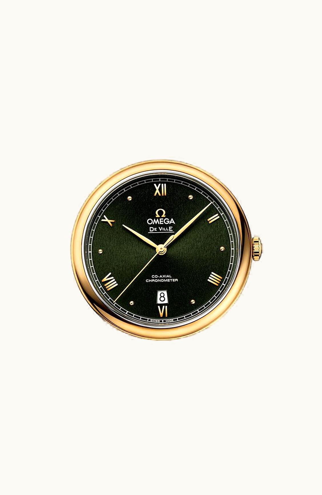 Omega De Ville Prestige Co-Axial 39.5 Stainless Steel / Yellow Gold / Green Sunburst / Bracelet