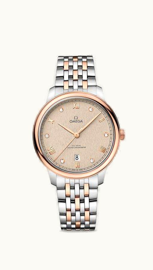Omega De Ville Master Chronometer Stainless Steel - Sedna Gold / Beige - Diamond / Bracelet