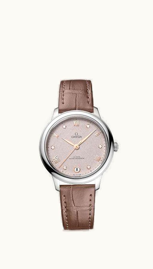 Omega De Ville Master Chronometer 34 Stainless Steel / Rose - Grey - Diamond