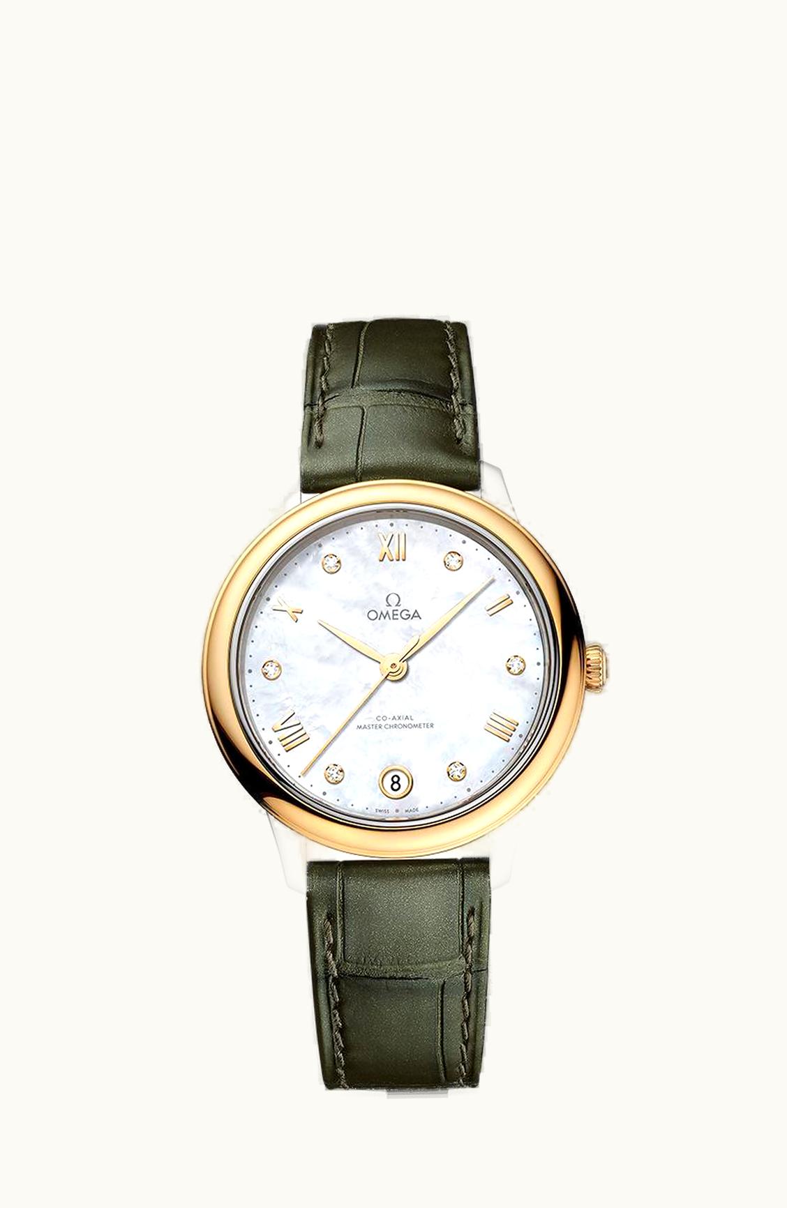 Omega De Ville Master Chronometer 34 Stainless Steel - Yellow Gold / MOP - Diamond